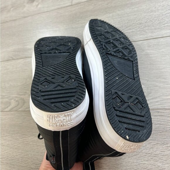 Converse Chuck Taylor All Star Leather Waterproof Boot Quilted Black Blue Jay - Picture 7 of 13